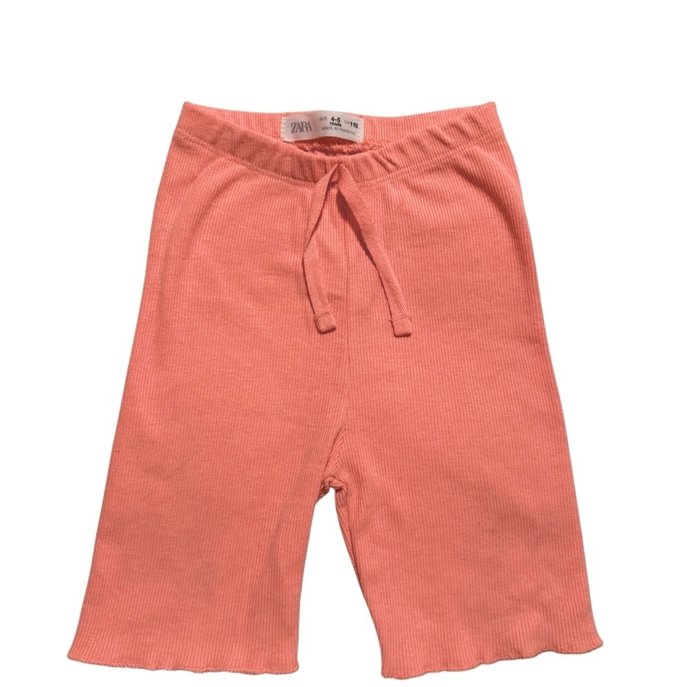 ZARA| Kids Girsl Coral Ribbed Capri Leggings- Size 4-5 years